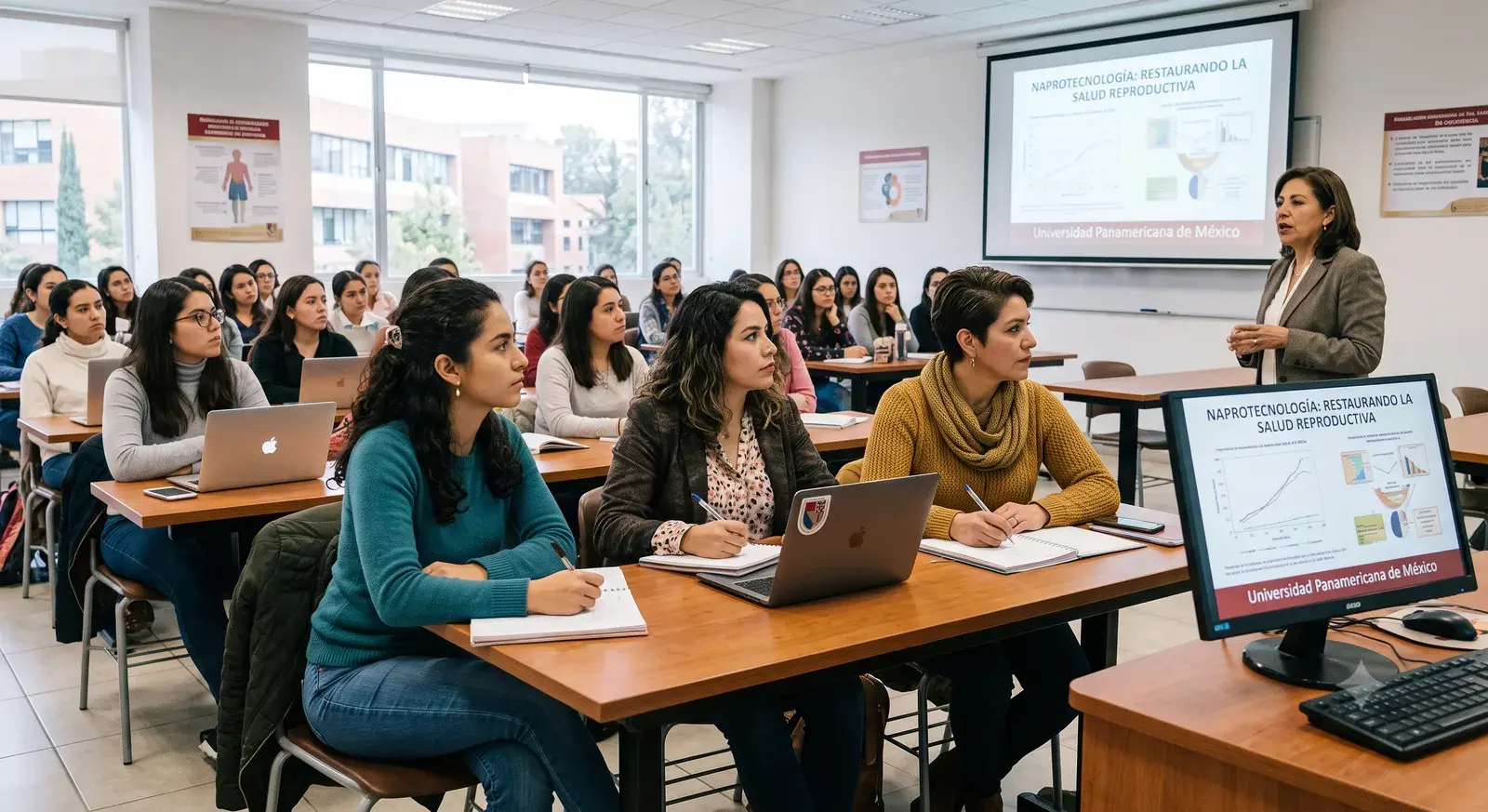 Clase de formación en NaProTecnología con instructora y grupo de futuras Practitioners.